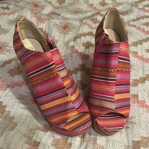 Colorful Striped Wedge Platform Shoes